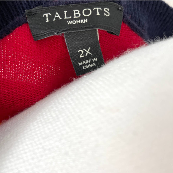 Talbots Multicolor Striped Button Shoulder Sweater Plus Size - Picture 11 of 12